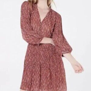 Veronica Beard Clay Multi Priya Print Tribal Geometric Silk Mini Dress 8 EUC